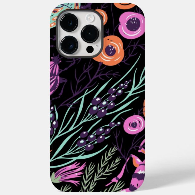 Tropical Botanical and Bugs Colourful Abstract Art Case-Mate iPhone Case (Back)