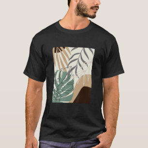 Tropical Botanical Beige Brown Exotic Minimalist A T-Shirt