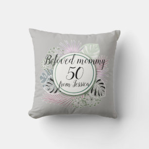 Tropical Botanical bouquet personalised Cushion
