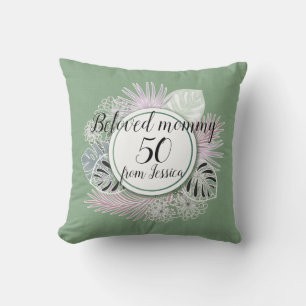 Tropical Botanical bouquet personalised Cushion