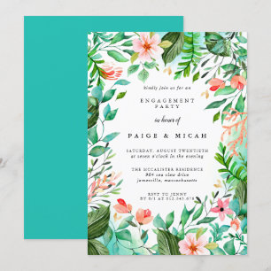 Tropical Botanical Engagement Party Invitation
