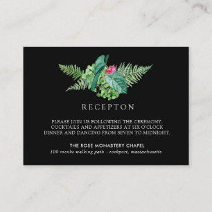 Tropical Botanical Exotic Wedding Reception Enclosure Card