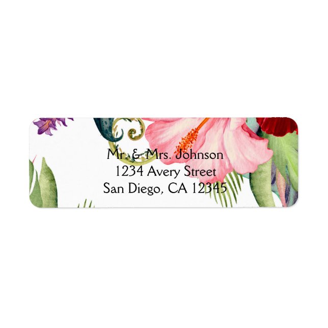 Tropical Botanical Floral Aloha Elegant Invitation (Front)