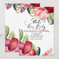 Tropical Botanical Floral Aloha Luau Party