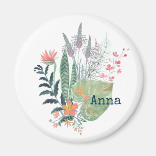 tropical Botanical floral personalised Magnet