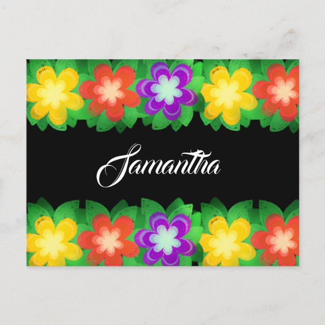 Tropical Botanical Flowers Postcard (Front)