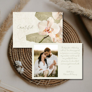 Tropical Botanical Garden Wedding Photo Thank You Card