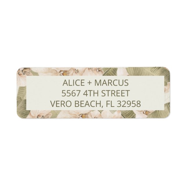 Tropical Botanical Garden Wedding Return Address (Front)