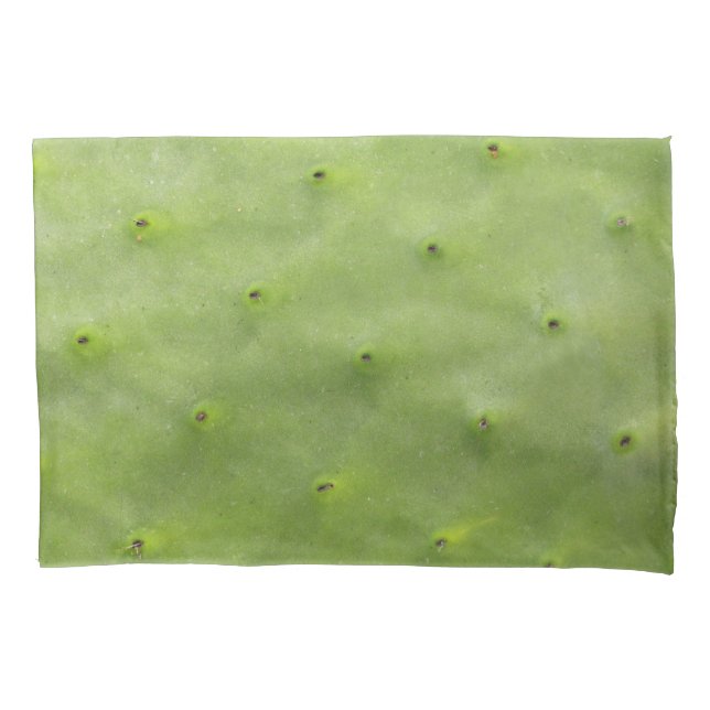 Tropical Botanical Green Cactus Photo Pillowcase (Front)
