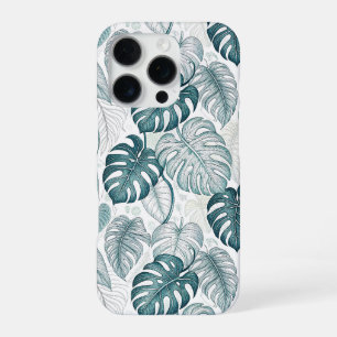 Tropical Botanical Green Monsteras iPhone 16 Pro Case