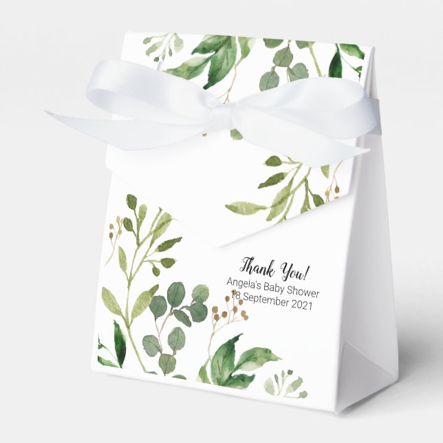 Tropical Botanical Greenery Favour Box (Front Side)