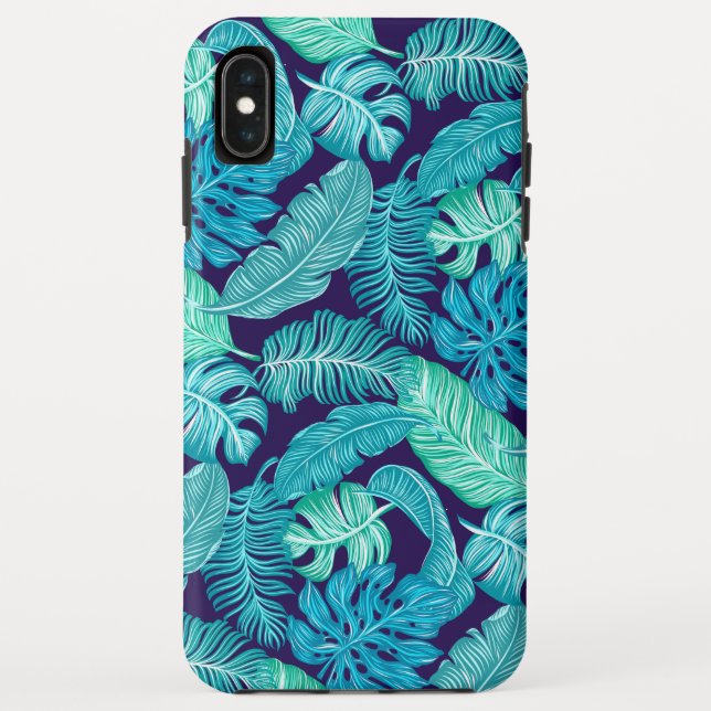 Tropical botanical hawaiian teal green leaves Case-Mate iPhone case (Back)
