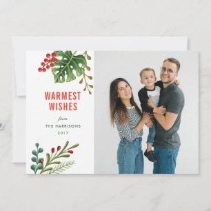 Tropical Botanical Holiday Photo Card