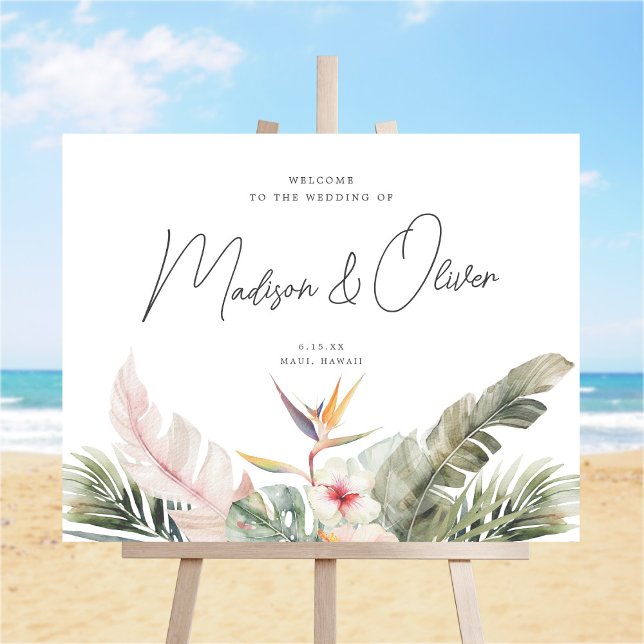 Tropical Botanical Island Wedding Welcome Sign (Creator Uploaded)