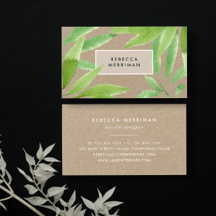 Tropical Botanical Kraft Business Card