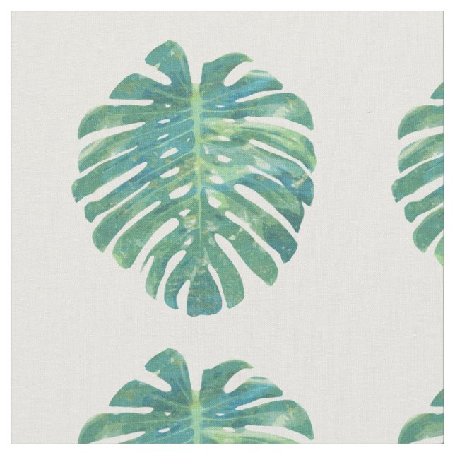 Tropical Botanical Leaf Fabric (Close Up)