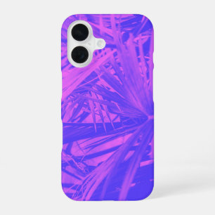 Tropical Botanical Leaf Ombre Purple Pink  iPhone 16 Case