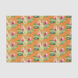 Tropical Botanical Leaves Hibiscus Any Colour Tissue Paper