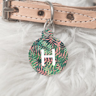 Tropical Botanical Monogram Pet Tag