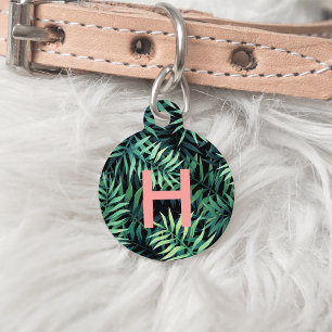 Tropical Botanical Monogram Pet Tag