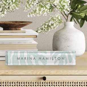 Tropical Botanical Monstera Leaf Nameplate