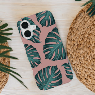 Tropical Botanical Monstera Leaves Summer Pattern iPhone 16 Case