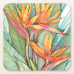 Tropical Botanical Paradise II Square Paper Coaster<br><div class="desc">Tropical Botanical Paradise II</div>