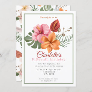 Tropical Botanical Personalised Party Invitation