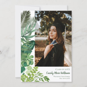 Tropical Botanical Plants Graduation Announcement