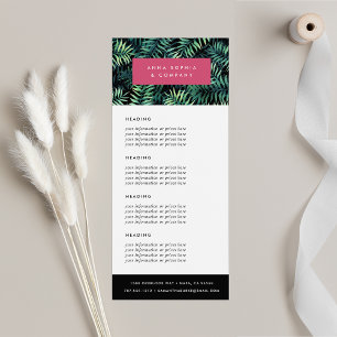 Tropical Botanical Pricing or Services Rack Card
