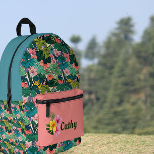 Tropical Botanical Printed Backpack