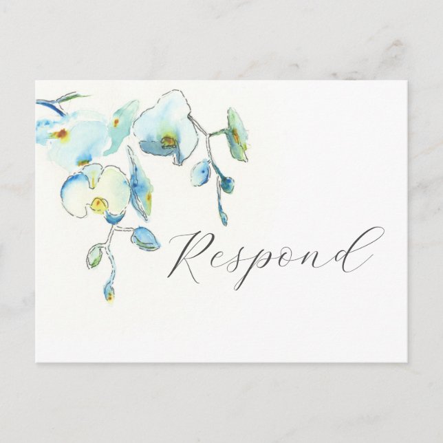 Tropical Botanical RSVP Postcard with Meal Choice (Front)