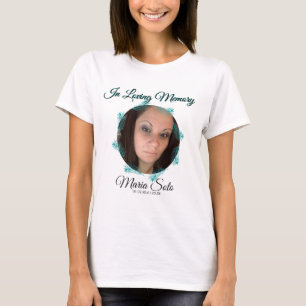 Tropical Botanical Script Memorial Funeral   T-Shirt