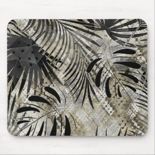 Tropical, Botanical, snake skin, leaves , palm, Mouse Mat