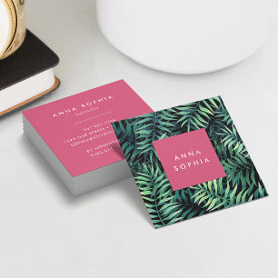 Tropical Botanical Square Business Card