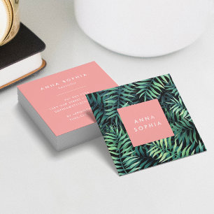 Tropical Botanical Square Business Card