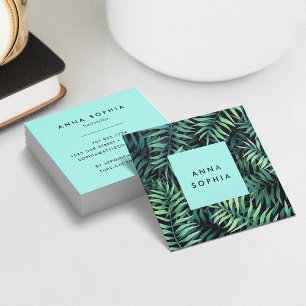 Tropical Botanical Square Business Card