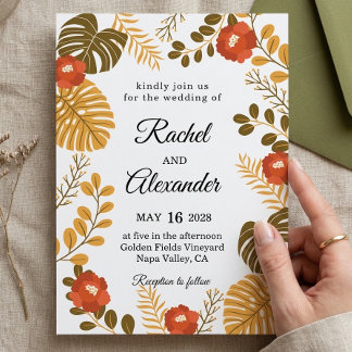 Tropical Botanical Wedding Invitation