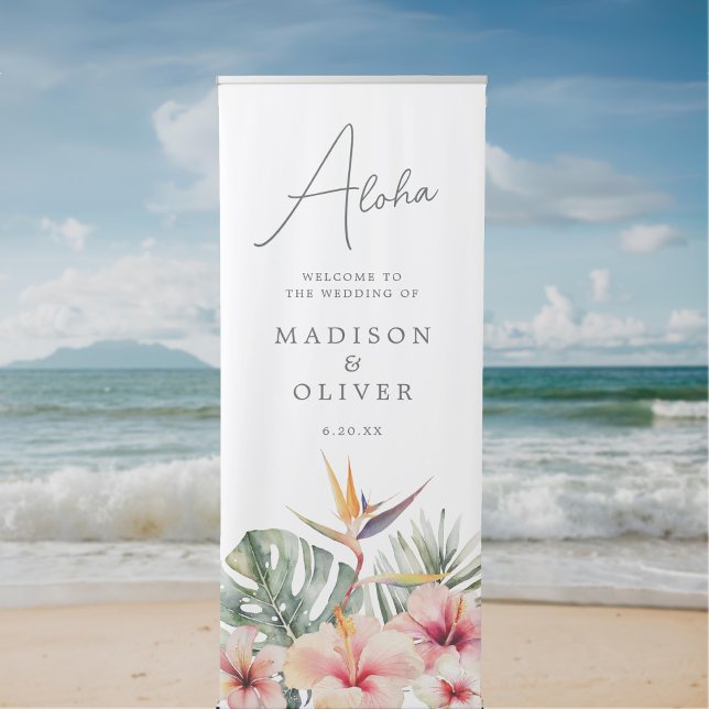 Tropical Botanicals Elegant Wedding Welcome Sign (Creator Uploaded)