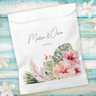 Tropical Botanicals Gorgeous Watercolor Wedding  Favour Bags