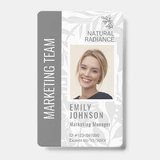 Tropical Botanicals Grey Beauty Photo & Logo Staff ID Badge