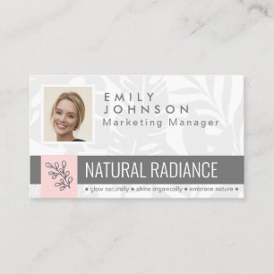 Tropical Botanicals Pink Beauty Photo & Logo Staff Business Card