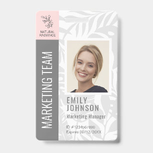 Tropical Botanicals Pink Beauty Photo & Logo Staff ID Badge