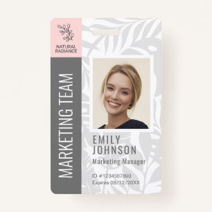 Tropical Botanicals Pink Beauty Photo & Logo Staff ID Badge