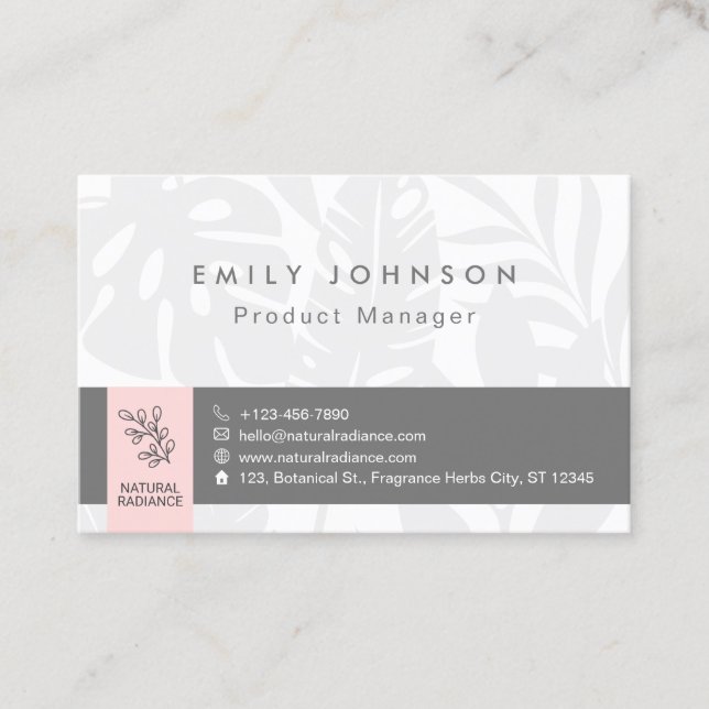 Tropical Botanicals Pink Fashion Beauty Products Business Card (Front)