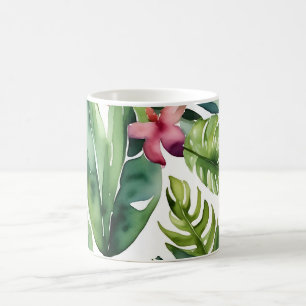 Tropical Botanicals Vibrant Watercolor Foliage Coffee Mug