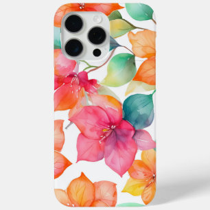 Tropical bougainvillea pattern iPhone 15 pro max case