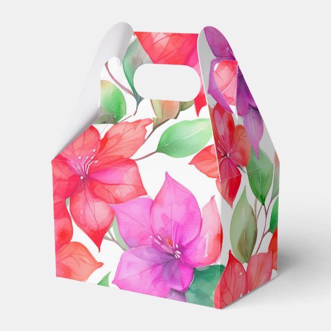 Tropical bougainvillea pattern favour box (Front Side)