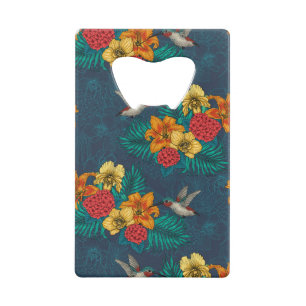 Tropical bouquet and hummingbirds