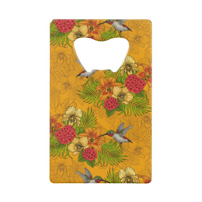 Tropical bouquet and hummingbirds 2 (Front)